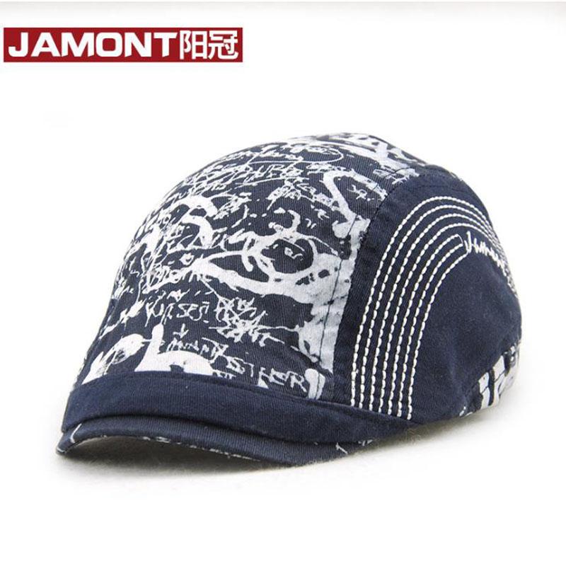 

JAMONT Kid cute printing Duckbill Beret Cap Breathable Cotton Summer Adjustable Cabbie Newsboy Driving Hunting Flat Hat, As shown