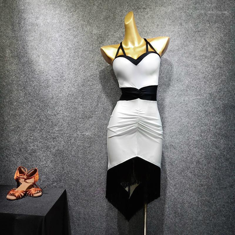 

Latin Dance Clothes Female Adult Summer New Dress Art Test Performance Tassel Dance Skirt Competition Dresses Latin1, As pic