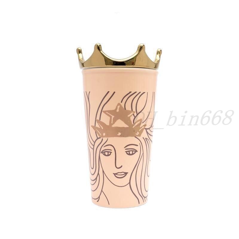 

Pink Crown Goddess Starbucks Cup Luxury Couple Ceramic Mugs Morning Mug Milk Coffee Tea Breakfast Girlfriend Mother Product Gift