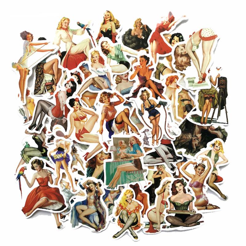 

50pcs Anime Graffiti Beautiful Retro Waterproof Sticker Mobile Computer Skateboard