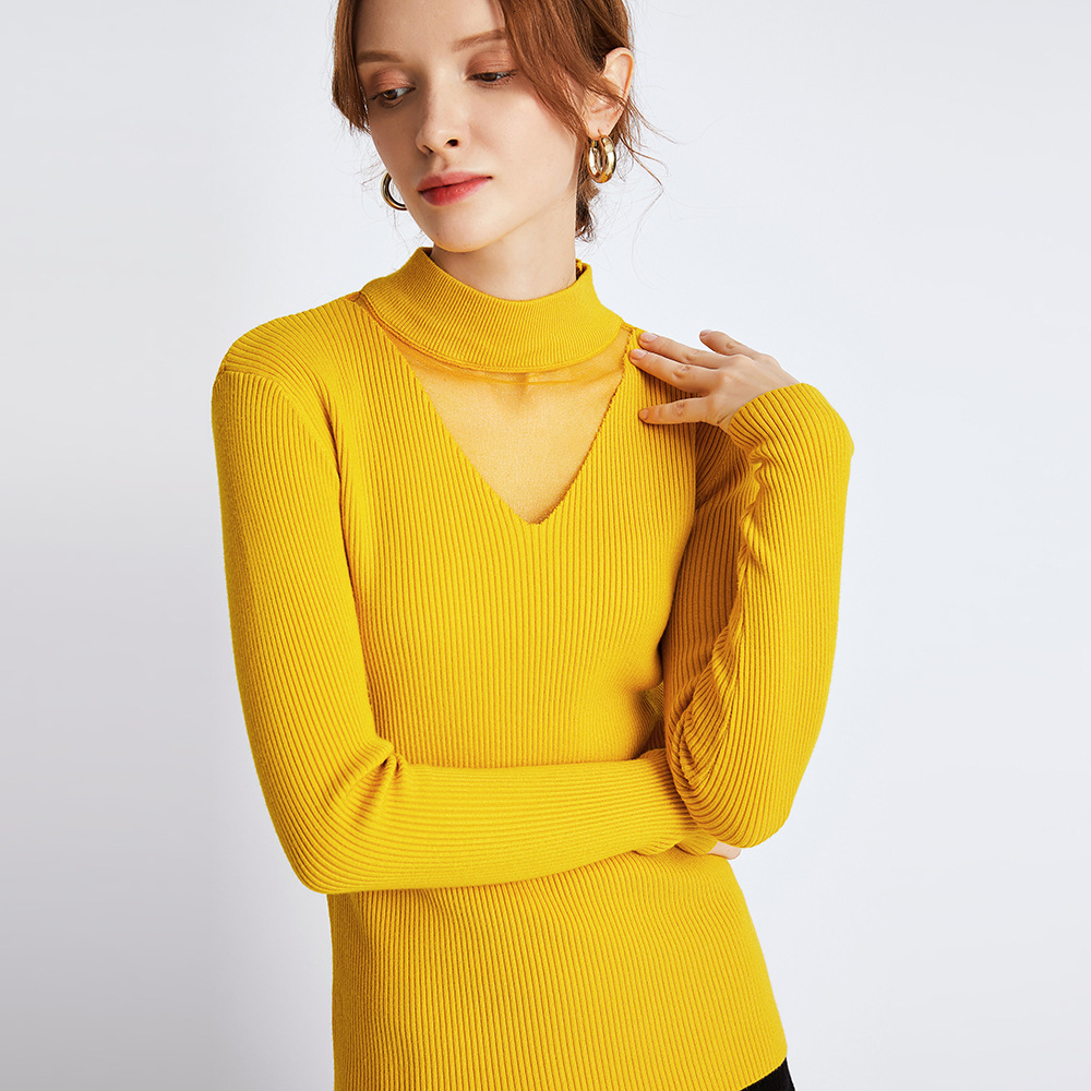 

2021 New Autumn Winter Thick Women Knitted Ribbed Pullover Sweater Long Sleeve Turtleneck Slim Jumper Soft Warm Pull Femme Je1q, White