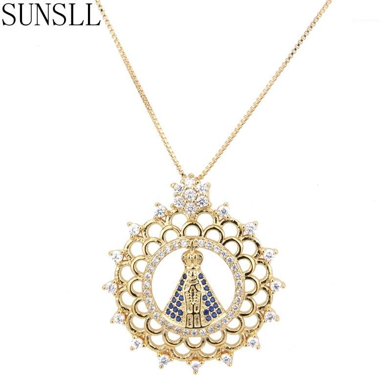 

SUNSLL New Arrival Delicate Round Pure White Cubic Zirconia Bridal Wedding Pendant Necklace Jewelry for Women Anniversary1