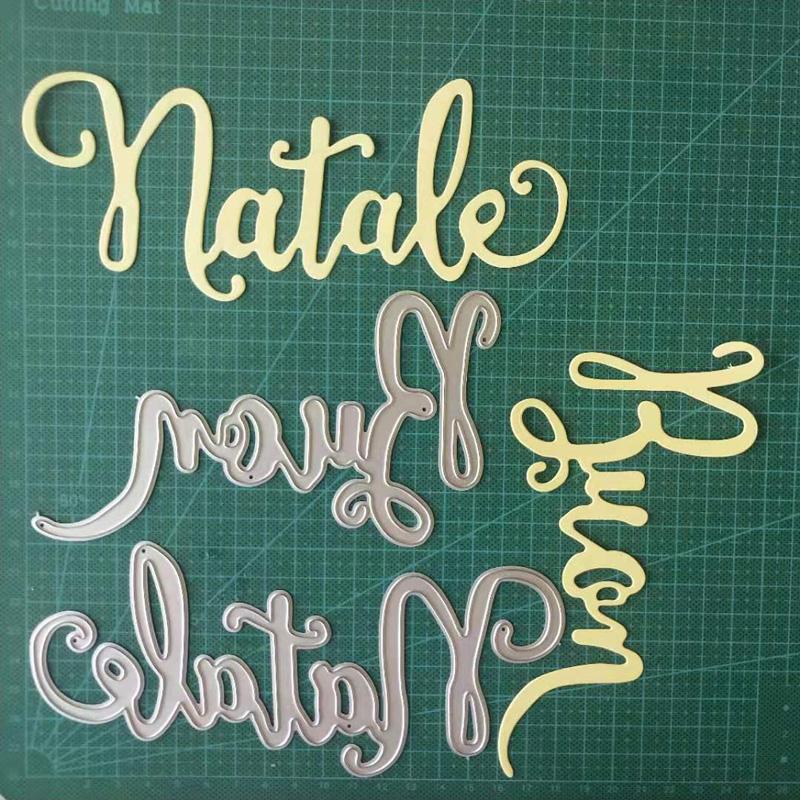 

Buon Natale Set Metal Cutting Dies Letter Die Cut Christmas Stencil Scrapbooking Embossing 2021 New Craft Stamps And Dies