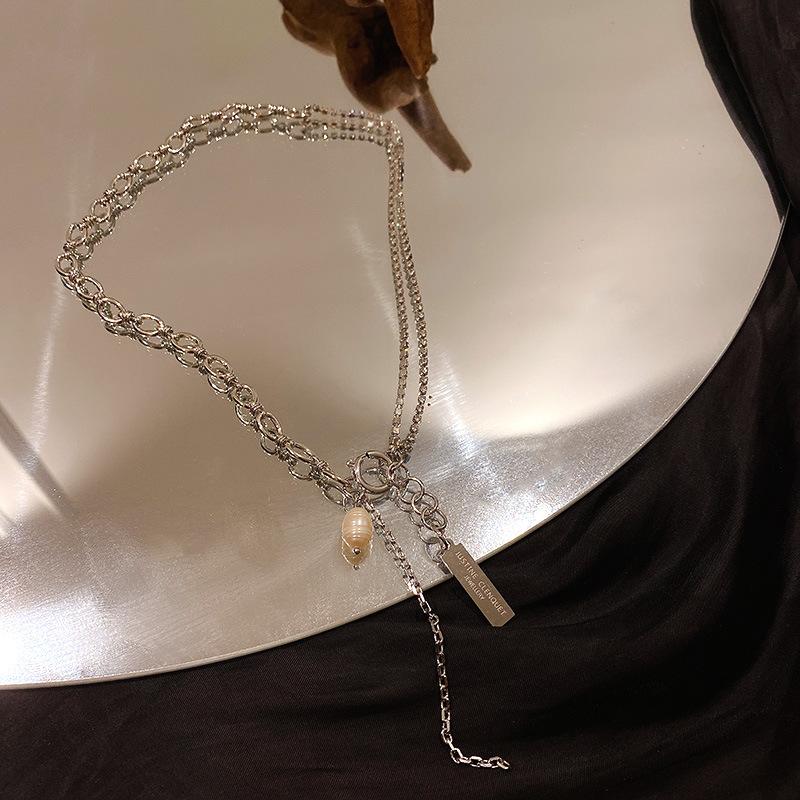 

Chains Korean Temperament Female Personality Rhinestones Metal Chain Necklace Fashion Women's Accessories Clavicle Jewelry