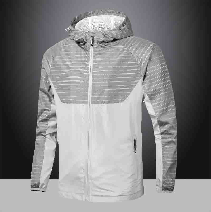 

Men Jacket 2021 New Mens Panelled Jackets Fashion Mens Casual Sport Jackets Top Quality Hooded Zipper Windbreaker 2 Colors Size -4XL, Black