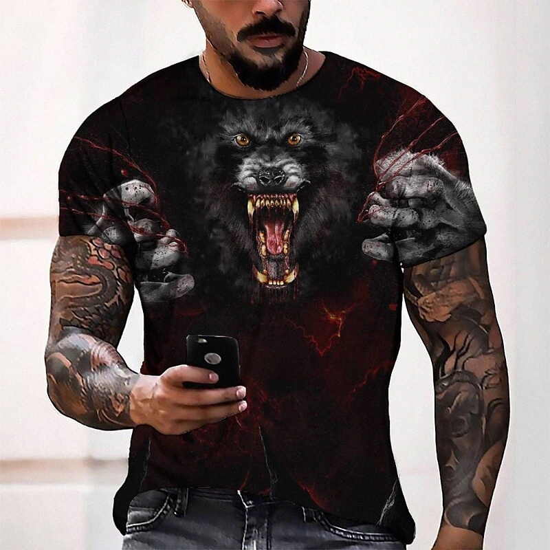 T-shirt Tee T-shirt 3D Imprimer graphique col rond décontracté quotidien quotidien 3D imprimé à manches courtes Haut de la mode Cool confortable
