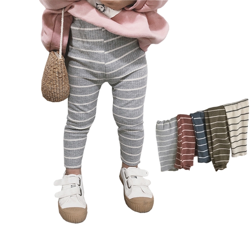 

MILANCEl Kids Leggings modis Stripe Style Base Girls Leggings Baby Clothes Cotton Boys leggings for girls children LJ200828, Blue