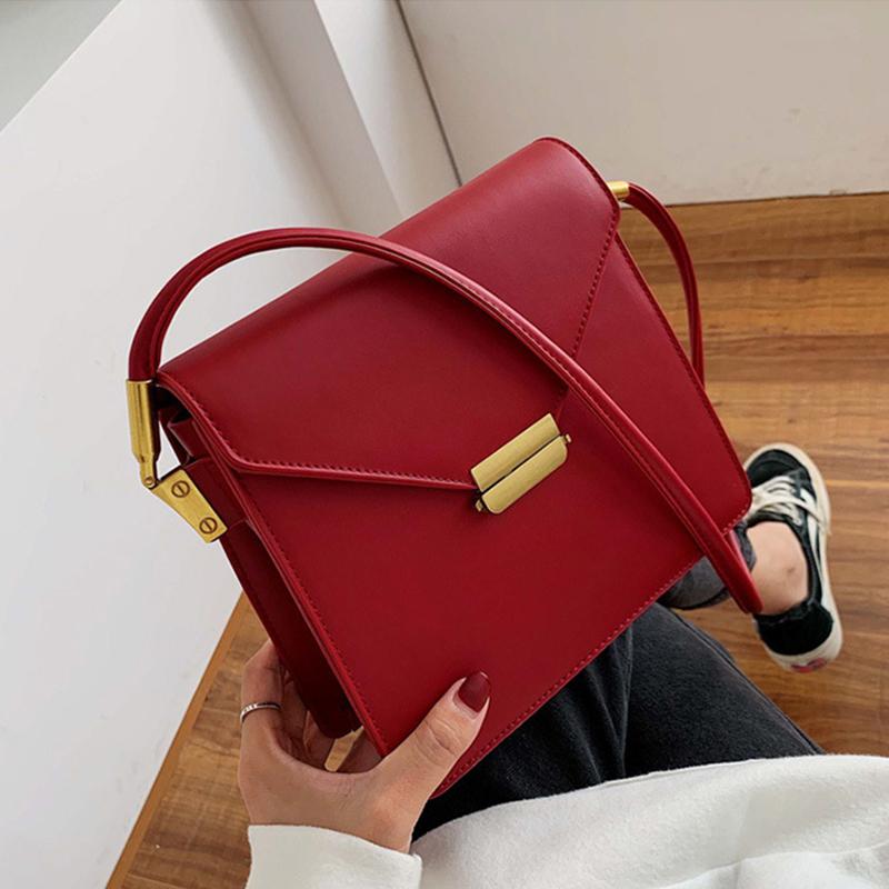 

Bag Small Square Winter New Women Pu Leather Shoulder Bag Vintage Crossbody Solid Color Handbag Designer Messenger Pouch Sac, Beige