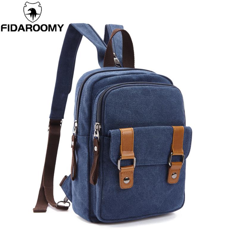 

Vintage Canvas Crossbody Chest Bag for Men Women Casual Travel Backpack Minimalist Satchel Messenger Shoulder Sling Bag, Black