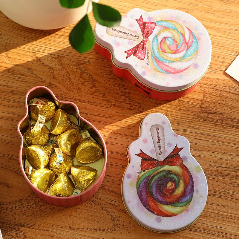 

Sweet Lollipop Shape Tinplate Kids Candy Box Wedding Candy Boxes Birthday Gift Box Girl Ring Earrings Jewelry Holder Storage