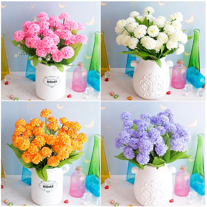 

Artificial Silk Hydrangea High Quality Artificial Flowers Lavender Peony DIY Silk Flowers Bride Wedding Home Decoration Gifts, White