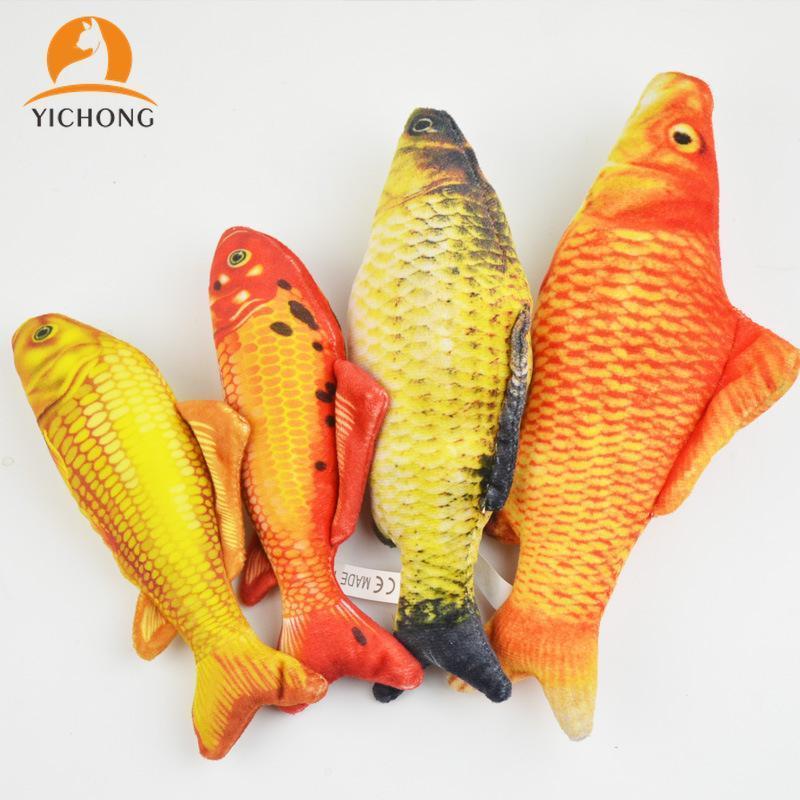 

YICHONG Plush Stuffed Fish Shape Cat Toy Mint Simulation Interactive Pet Kitten Chewing Toys Funny Catnip Toys for Cats YH1941