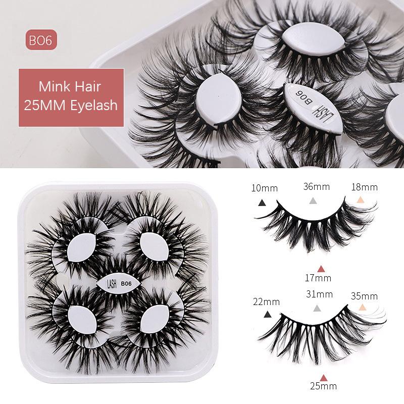 

9Pairs 25MM Mink Hair Full Strip False Eyelashes Fluffy Long Thick Natural Volume Lashes Handmade Eyes Makeup Extension Tools