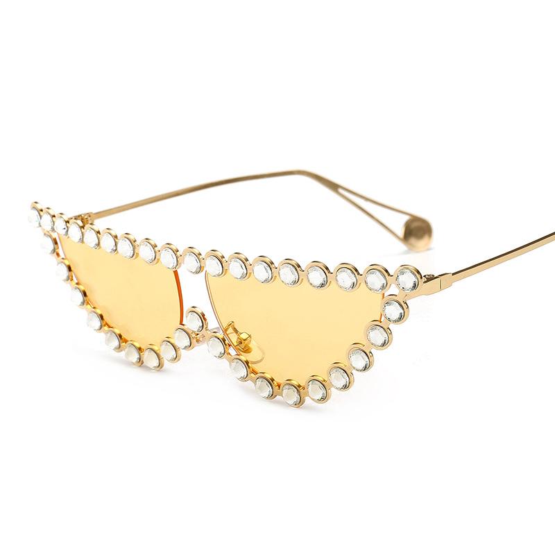 

Sunglasses TEENYOUN 2021 Fashion Diamond Luxury Woman Brand Designer Vintage Retro Triangular Cat Eye Glasses