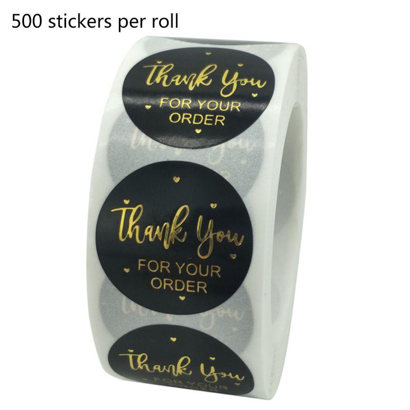 

500pcs Thank You for Your Order Stickers Gold Foil Seal Label Wedding Decoration
