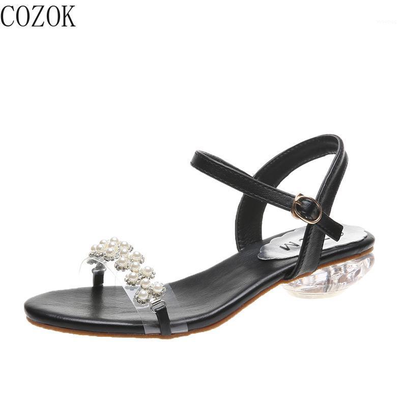 

2021 Casual Fashion Summer Women's Sandals Trend Small Fresh Women's Shoes Vamp Personality Pearl Decoration Sandals1, Black