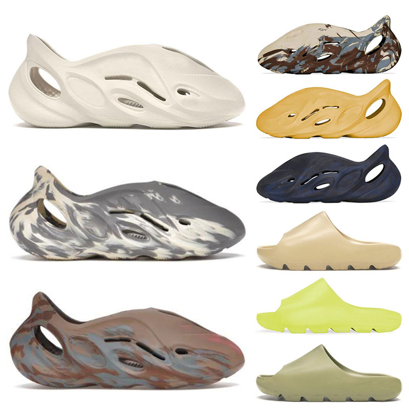 

2022 men slide foam runner Moon Grey mens sandal MX Cream Clay Mineral Blue Ararat Bone Desert Sand Enflame Orange Triple black womens slides beach outdoor slippers, 10