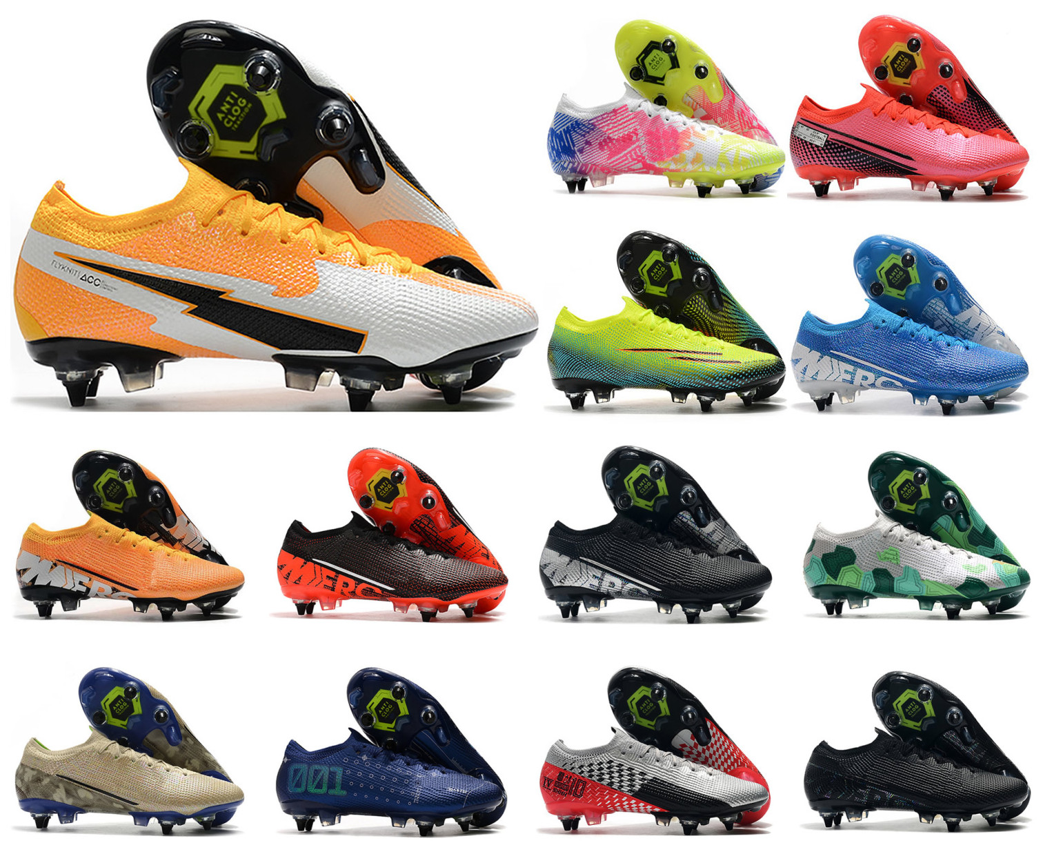 

2021 Men VA POR XIII Elite SG-PRO AC Low 13 Daybreak CR7 Ronaldo 360 Boy Soccer Football Boots Shoes US6.5-11, 7 sg-pro ac