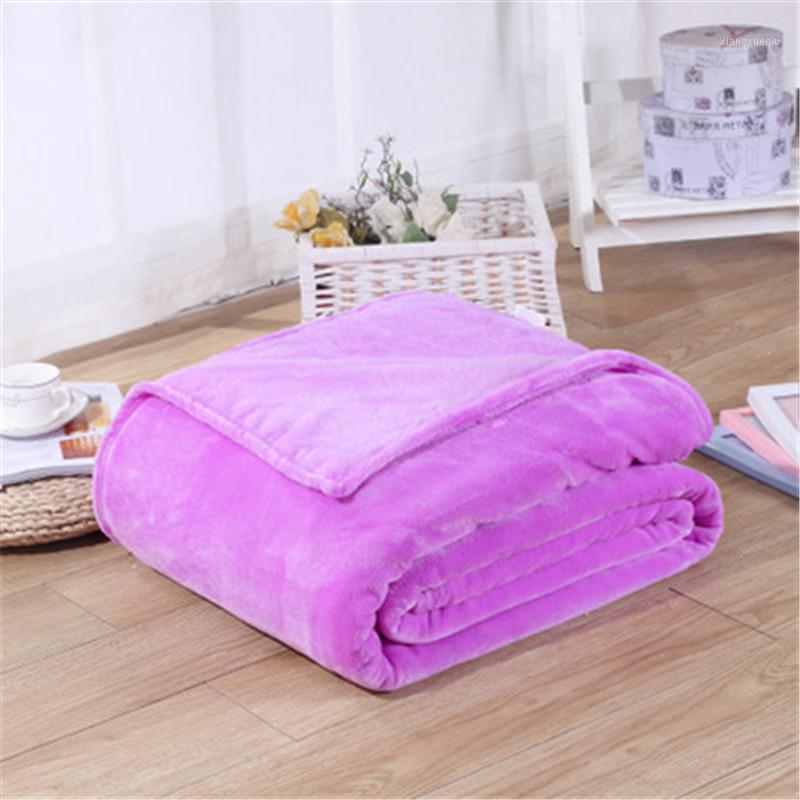 

70*100cm Flannel Comfortable Household Blanket Autumn And Winter Super Soft Keep Warm Sofa/Baby Blanket Diapers Swaddle Wrap1, Light blue