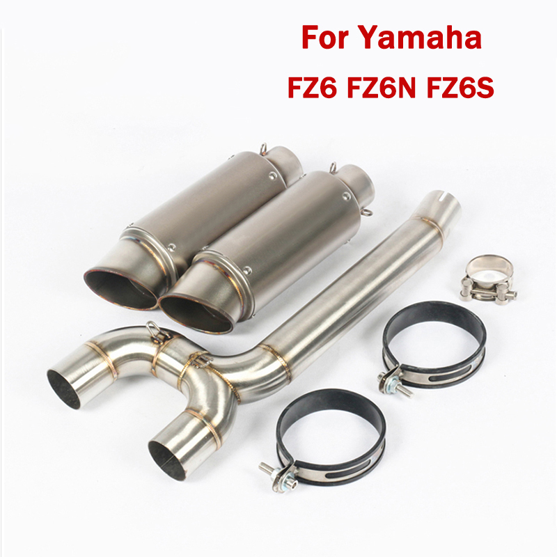 

For FZ6 FZ6N FZ6S Modified Mid Connect Pipe Link Tube Slip On 51mm Exhaust System Muffler Escape Tail Pipe for Motorcycle