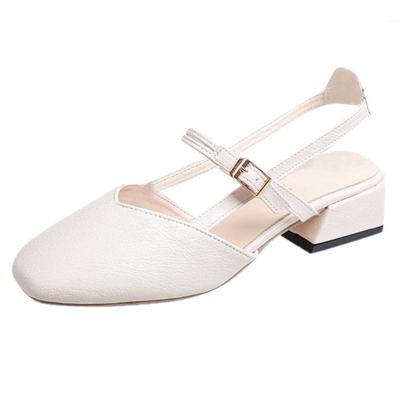 

SAGACE Square Heel Sandals Back Strap Fashion Rome Round Toe Sandals Women Summer 2021 Zapatos De Mujer1, Pk