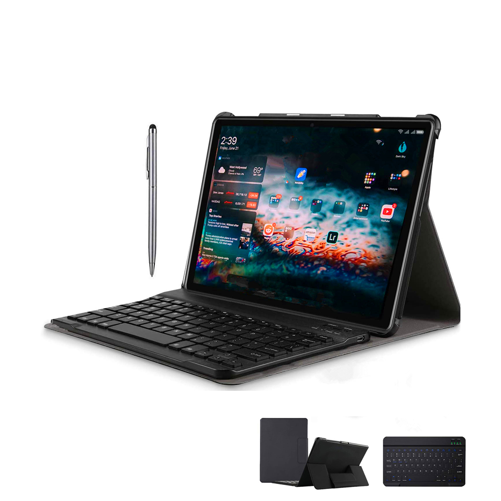 

2 in 1 Tablets 10 Inch, Android 9.0 Tablet PC with Wireless Keyboard Case stylus pen 4GB RAM 64GB ROM/128GB Computer Tablets, Black