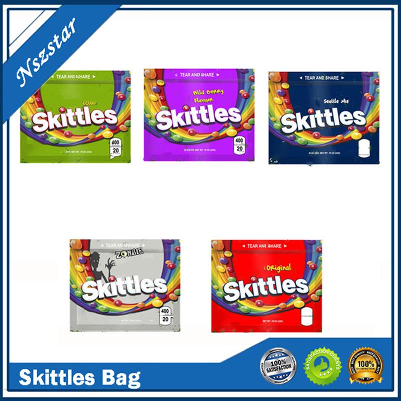 

Skittles 400mg Mylar Bag Empty Sour Zipper Bag Packaging Pouch Edibles Package Gummies Storage Retail a55