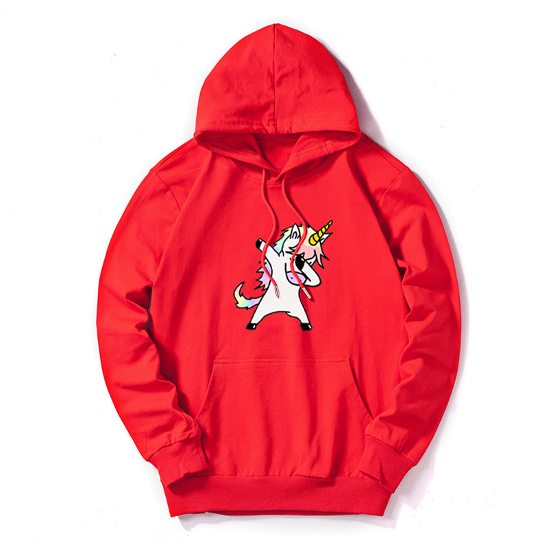 

Unicorn Print DIY Sweatshirts Womens Solid Color Hoodies Womens Plus Size Casual Sweatshirts Lady 2020 Autumn Fashion Outdoor Sportwear, Black