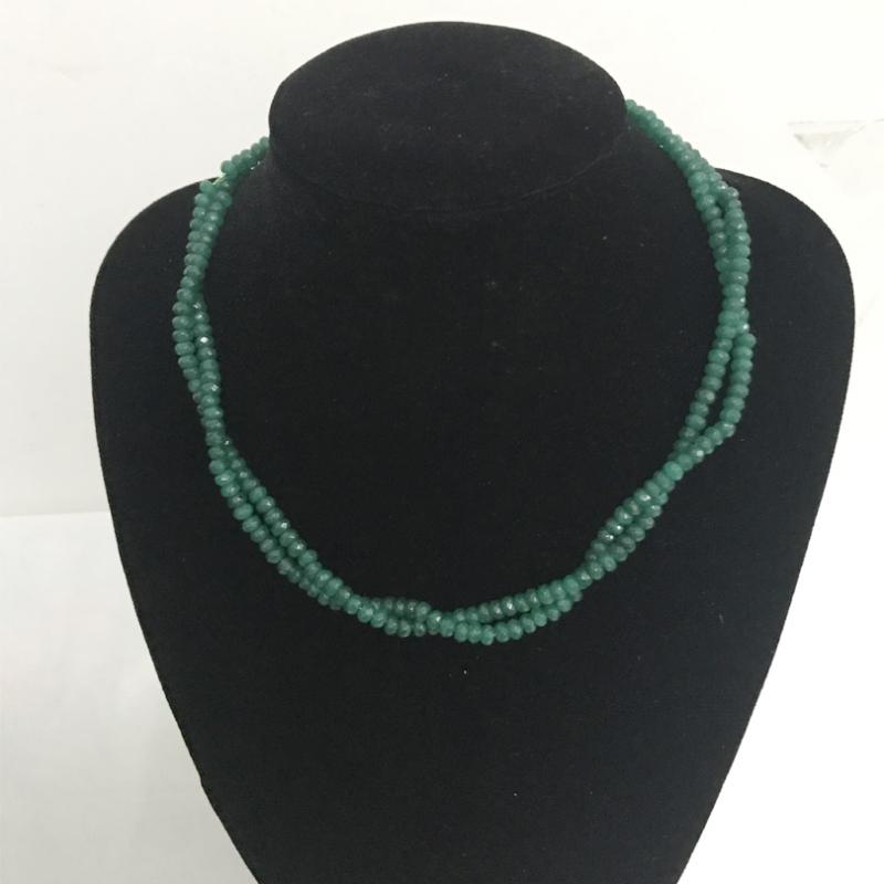 

Vintage Classic Natural Stone Jewelry Elegant Noble Emeralds Beaded Chain Choker Necklace with One/Two/Three/Four Layers Gifts