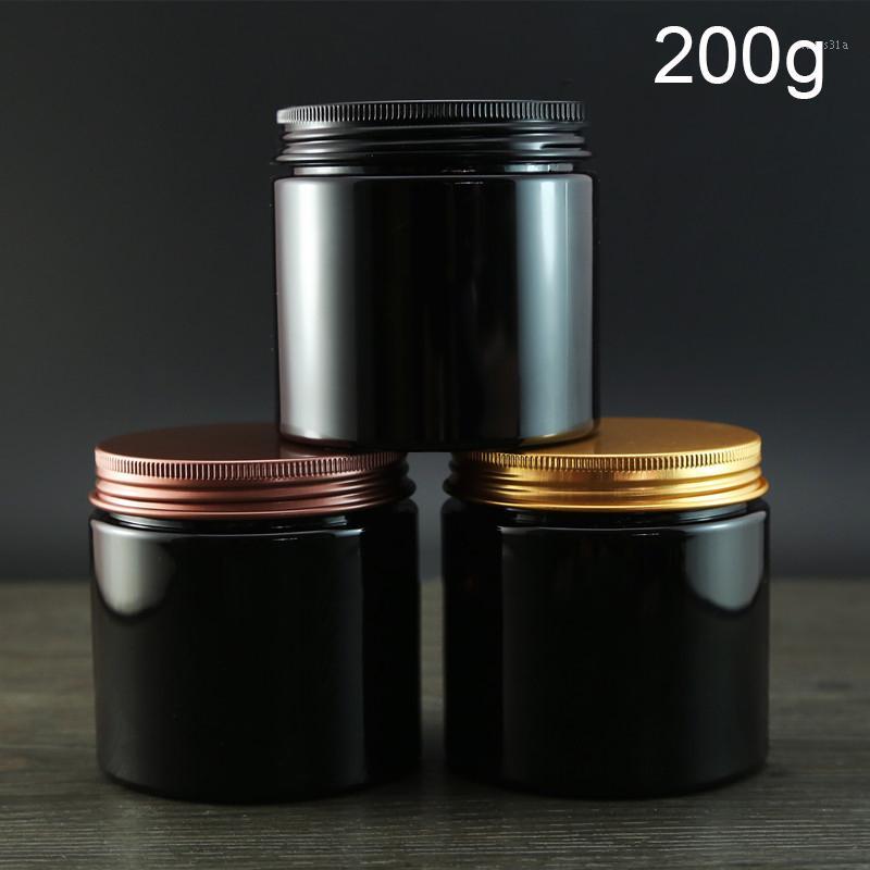 

200g Empty Plastic Jar Black Cosmetic Container Body Lotion Packaging Refillable Makeup Cream Spice Candy Coffee Bottle1