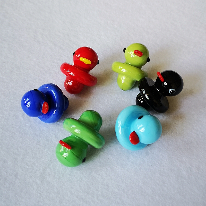 

2022 Little Duck Cute Glass Carb Caps UFO For Water Bongs Glass Bangers Dab Rigs Colorful Cap Smoking Accessories DCC01 03