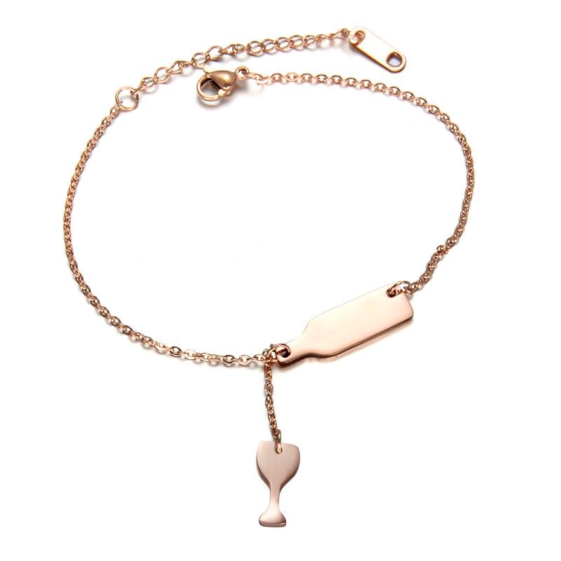 

Titanium Steel Lady's Ornaments For Stainless Steel Wine Cup And Bottle Bracelet