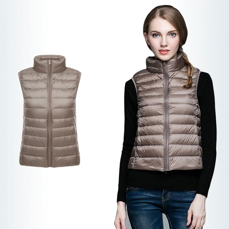 

2021 New Autumn White Duck Short Plus Size Waistcoat Outwear Female Parka Mujer R07V, Pink.