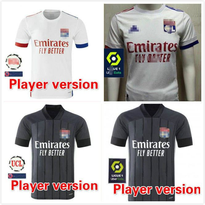 

Player version 2020 2021 maillot de Olympique Lyonnais soccer jersey OL AOUAR MEMPHIS football shirts T.MENDES DEMBELE TRAORE soccer uniform, Black;yellow