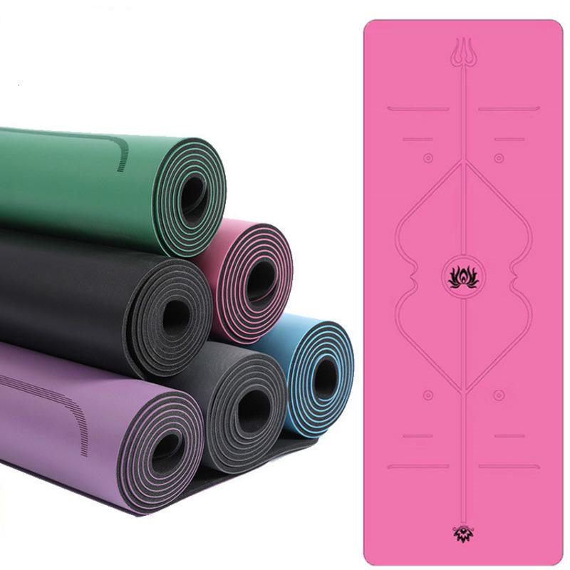 

Thickened PU local tyrant yoga mat widened anti-skid yoga mat natural rubber environmentally friendly wear-resistant, Black