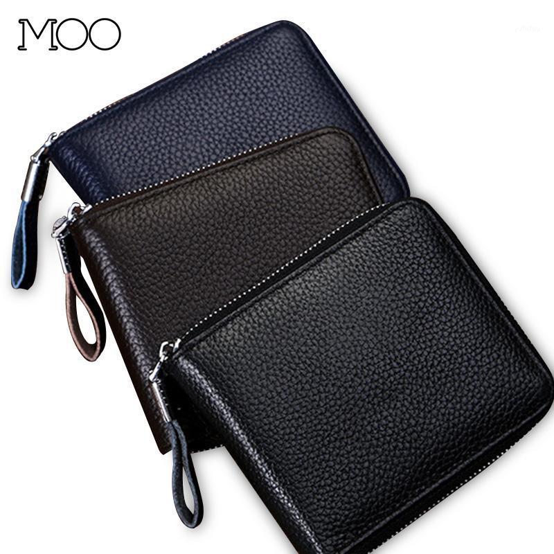 

Men's Wallet First Layer Cowhide Genuine Leather Wallets Multifunctional Ladies Wallet for Cards Short Zipper Coin Purse for Men1, Black