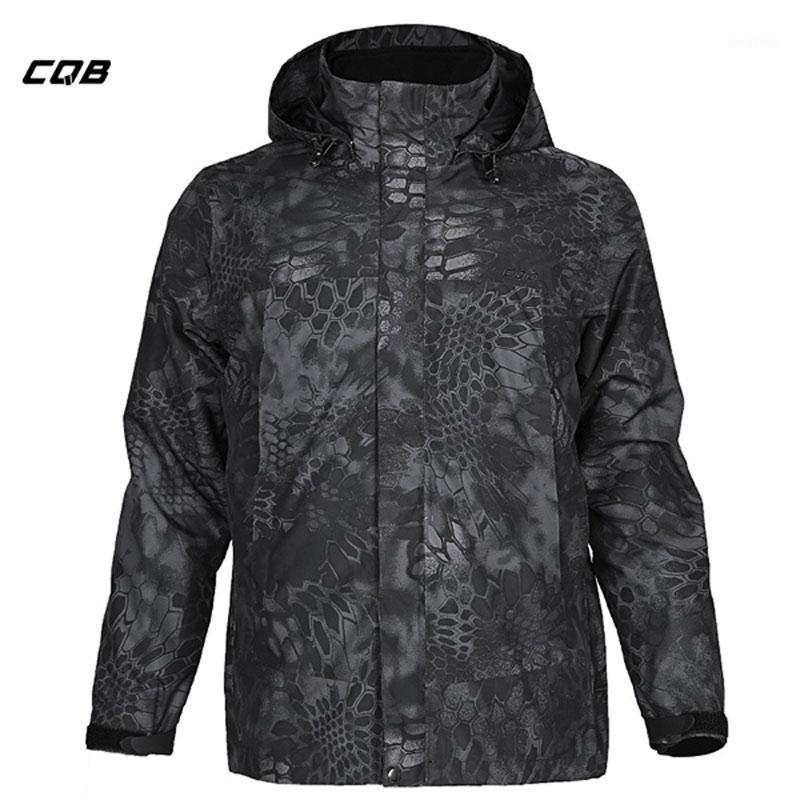 

CQB Outdoor Tactical Men' Jacket Winter 2 pieces Hiking Camping Hunting Clothes Thermal Waterproof Breathable Overcoat1, Black