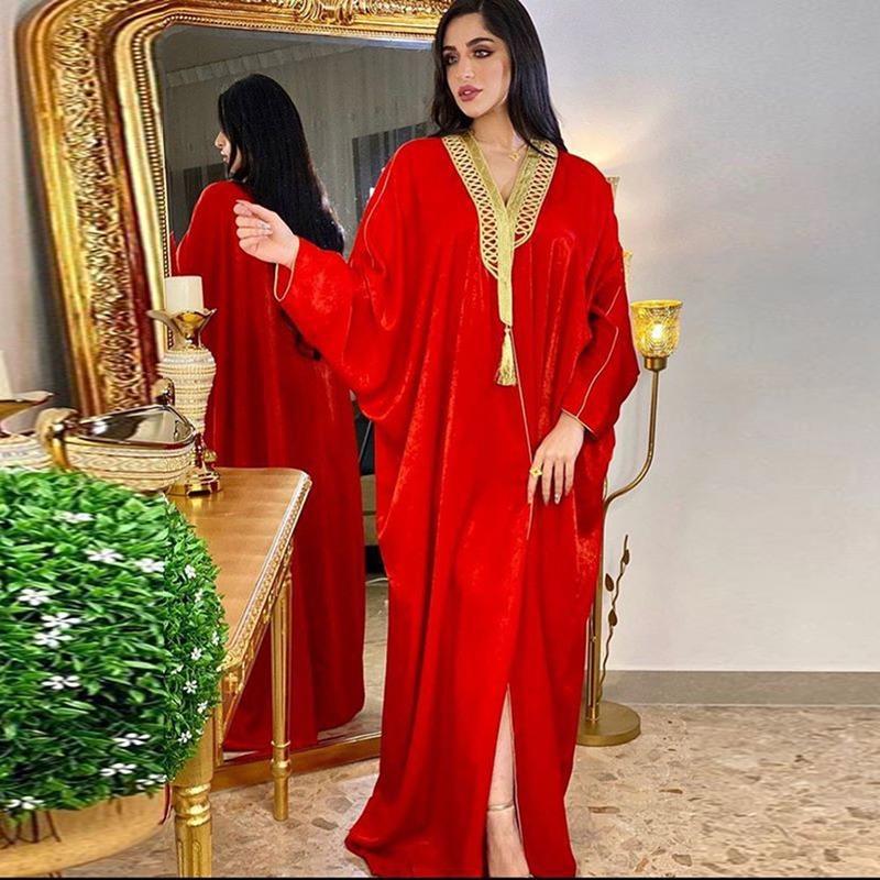 

MD Women Elegant Muslim Abaya Turkey Malaysia Tassel Dress Djalaba Marocaine Plus Size Boubou Girls Islamic Clothing 2020 Autumn