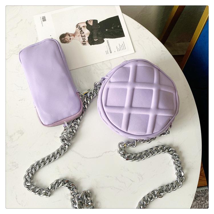 

Evening Bags Two-in-one Round Women Vintage Ladies Crossbody Bag Casual Solid Color Female Shoulder Fashion High Street Waist
