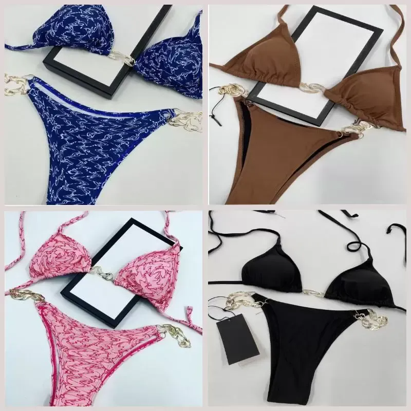 

Fashion Bikini Designer G Chain black Women Swimsuits bikinis set Multicolors Summer Beach Bathing suits Wind Swimwear, White;black
