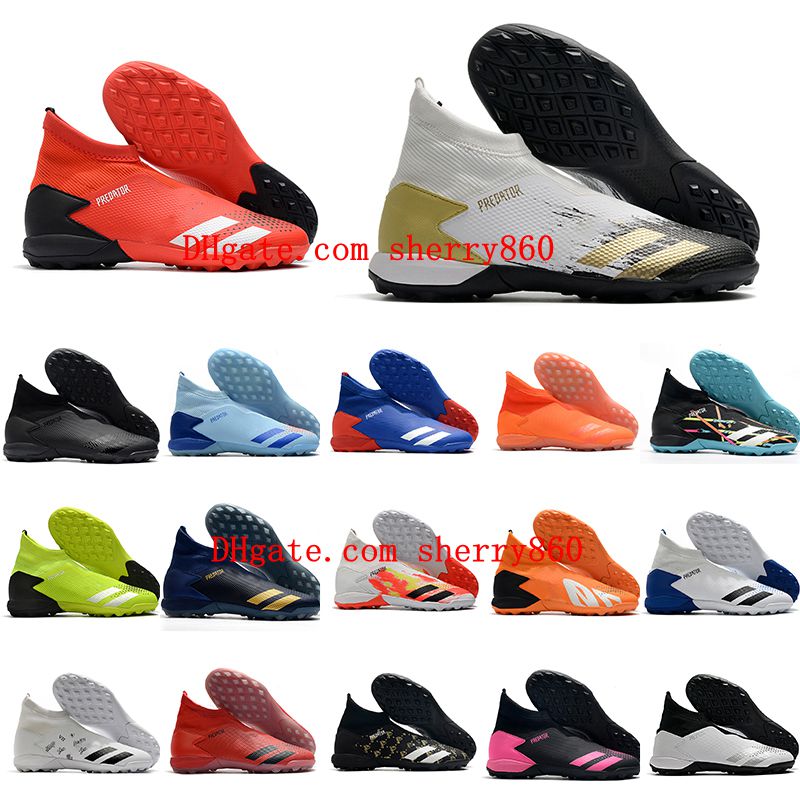 

2021 soccer shoes mens cleats PREDATOR 20.3 Laceless TF football boots indoor high ankle botas de calcio quality, As picture 16