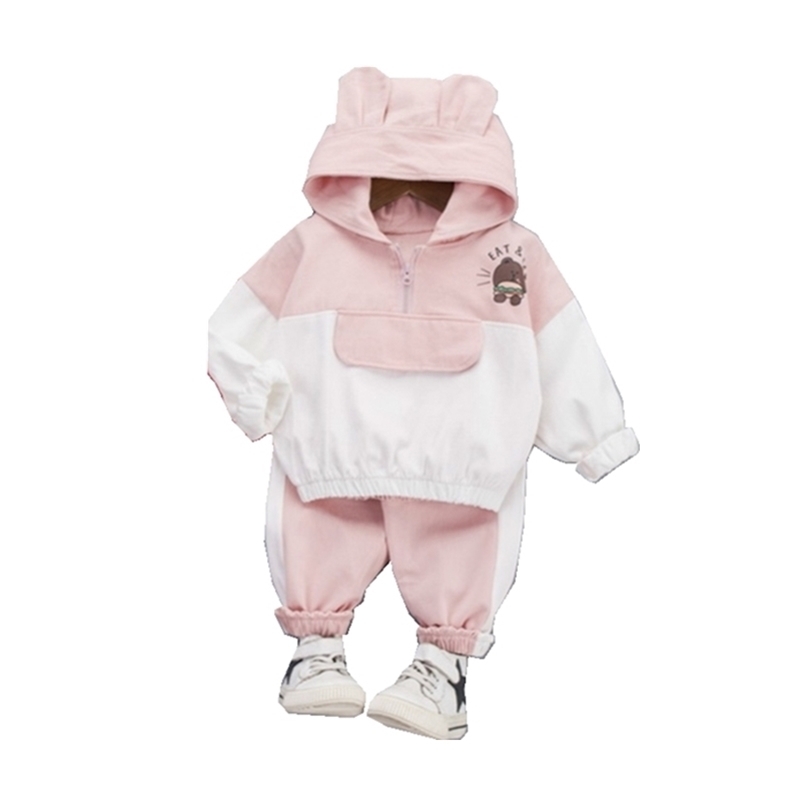 

Autumn Children Baby Boys Girl Clothes Hoodies Cartoon Sweatshirt Pants 2Pcs/sets Infant Kids Casual Clothing Toddler Tracksuits 201031, Xh zimu f white