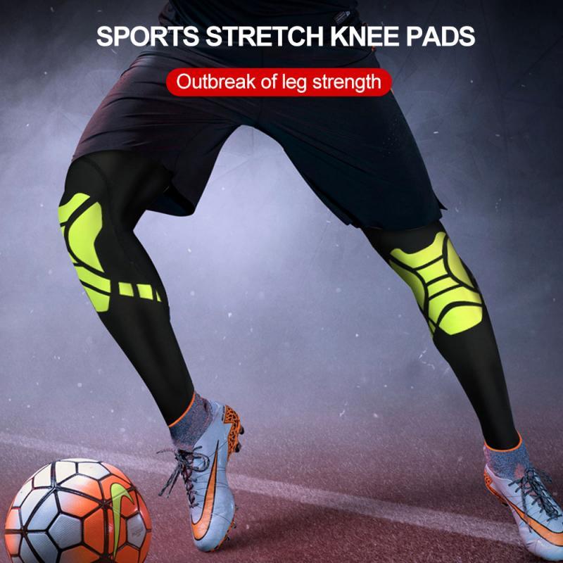 

2pcs Knee Pads Silicone Long Knee Support Brace Pad Protector Sports Basketball Volleyball Leg Sleeve Leggings For Mtb Gym, Black red