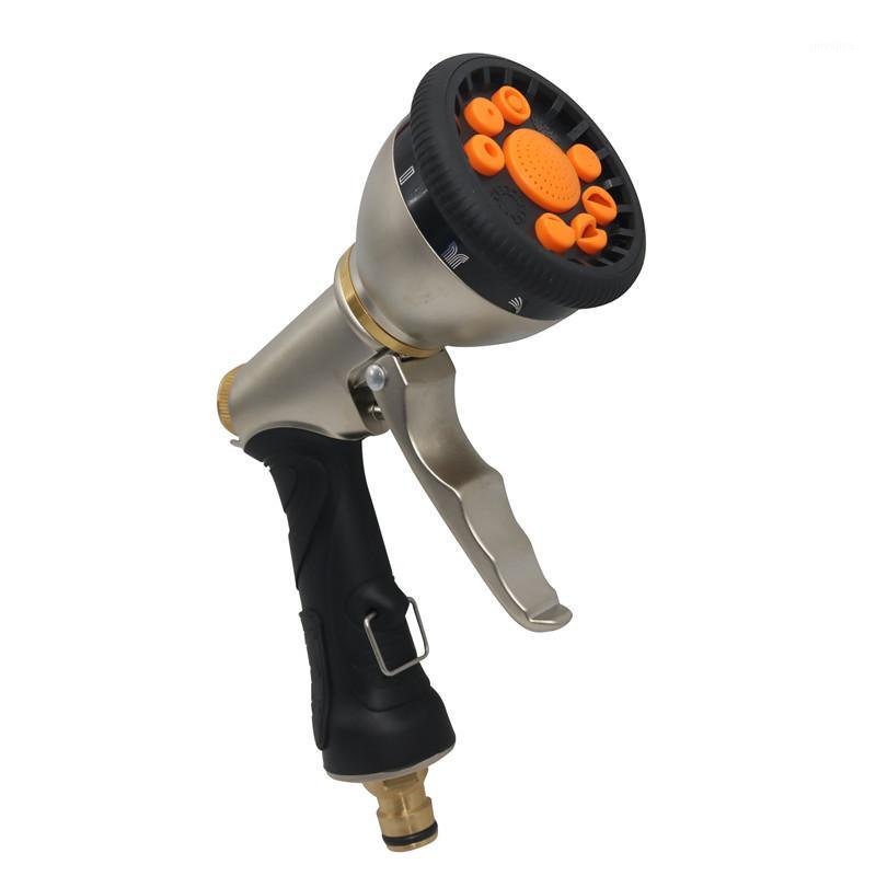 

1 Pcs car wash water gun electroplating multi-function high-pressure water gun 9 function front trigger spray gold1