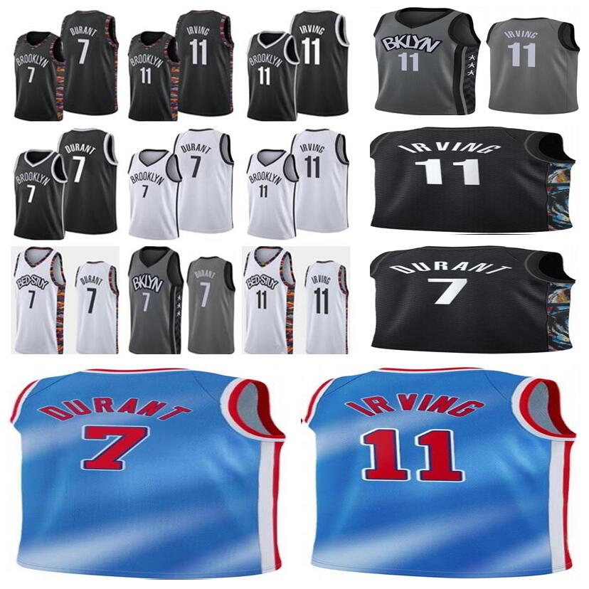 

2020 New Men 7 Kevin 11 NCAA Kyrie Durant Irving Blue black Basketball Jerseys, Black;red