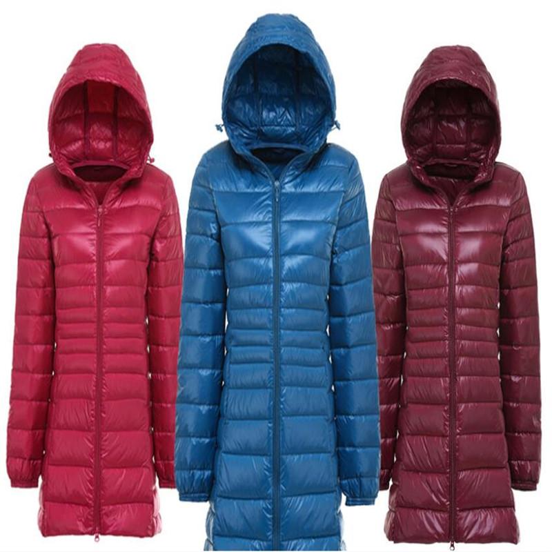 

Autumn And Winter Women Stand Collar 90% White Duck Down Jacket Female Ultra Light Down Jackets Slim Parkas Candy Color Fashio, Red wine