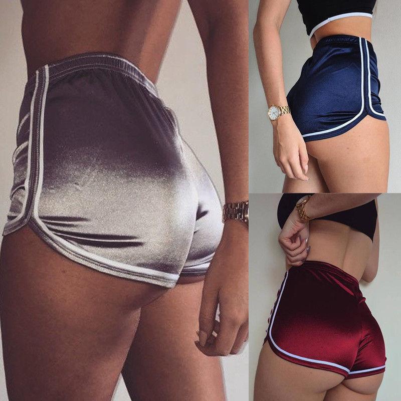 

Women Sports Shorts Summer 2020 New Sexy Elastic High Waist Patchwork Skinny Hot Shorts Casual Lady Silvery Egde Short Pants, Black