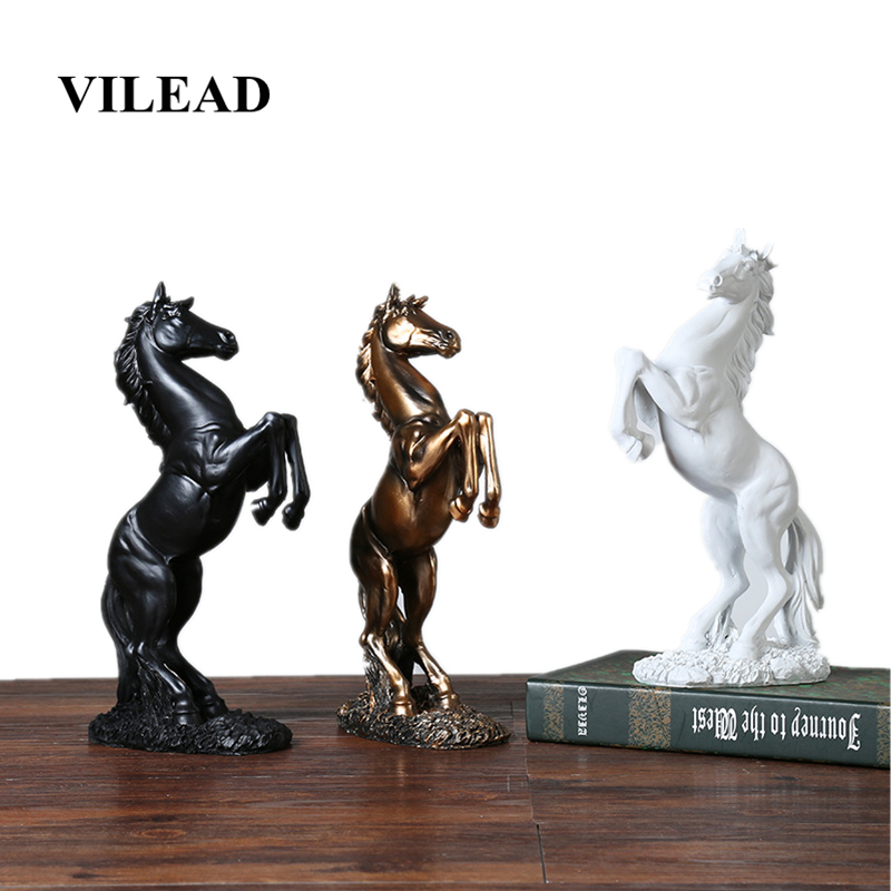 

VILEAD 12.4'' Resin Horse Statue Living Room Crafts Decorative Ornaments Creative Home Horse To Successful Opening Lucky Gifts T200330