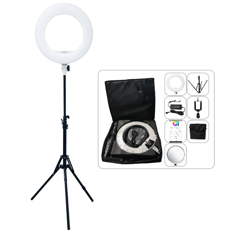 

Yidoblo QS-480DII 9990K APP Control Photography Ring lamp 18" 480PCS LED Ring Light Warm & Cold Color Adjustable Lamp