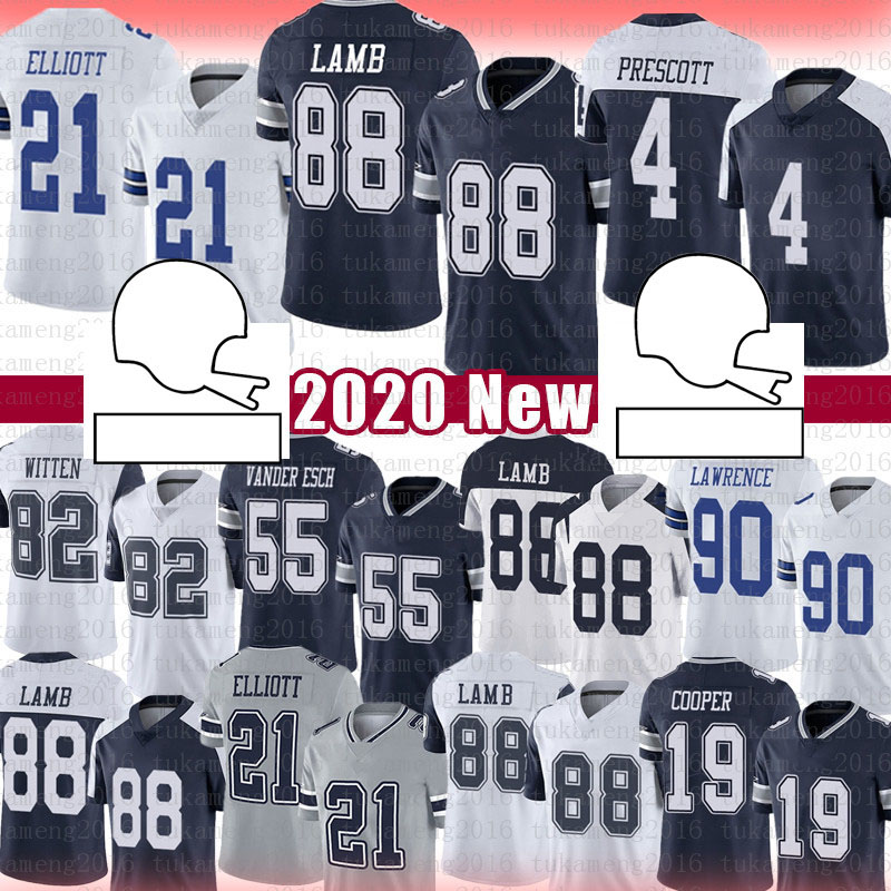 

Leighton Vander Esch 88 CeeDee Lamb 4 Dak Prescott 21 Ezekiel Elliott Football Jersey DeMarcus Lawrence Amari Cooper Jason Witte Staubach, Patch+jersey (niuzai)